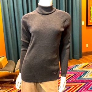 Tory Burch Gray Ribbed Turtleneck Sweater size S